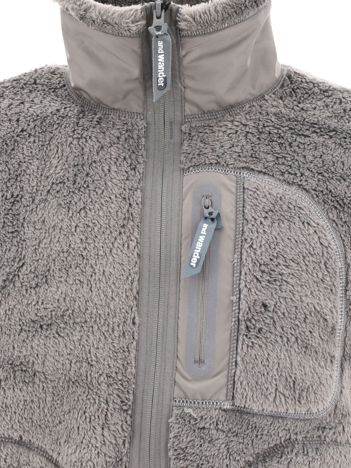 AND WANDER Grey High Loft fleece jacket